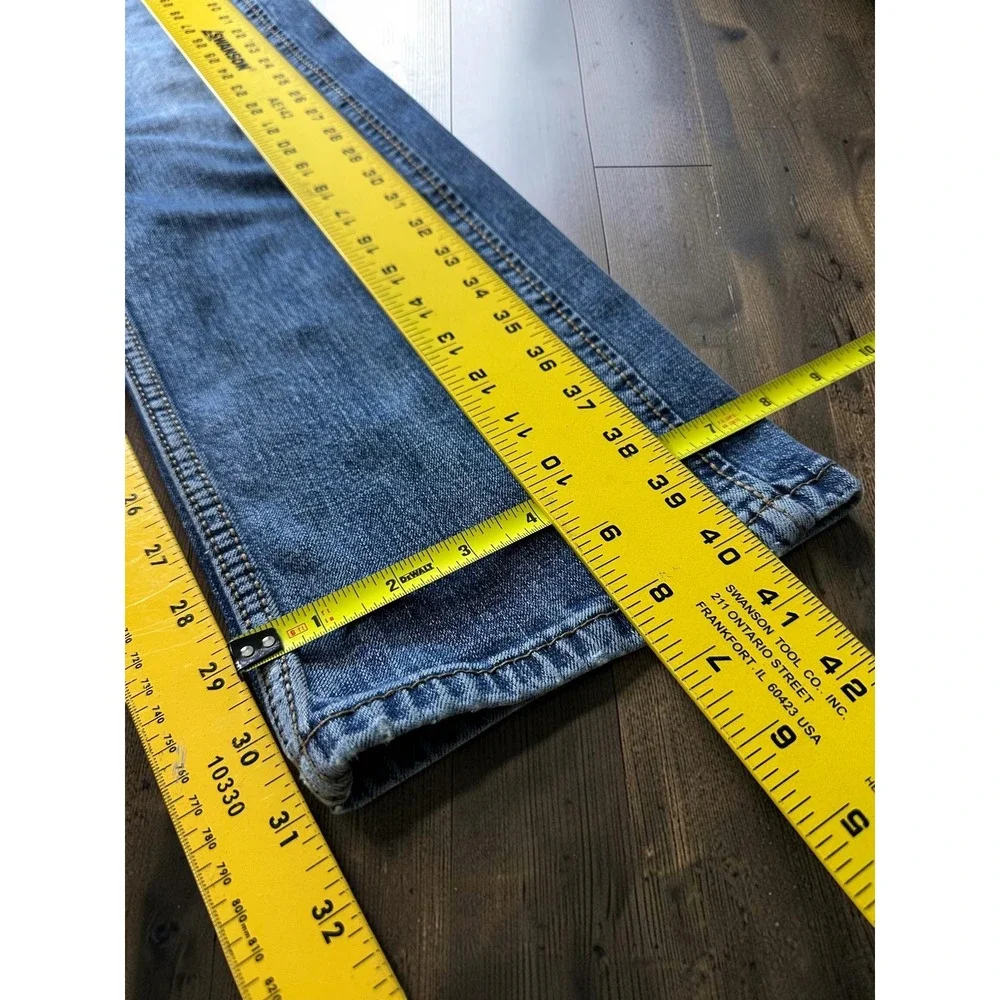 Wrangler Retro Slim Straight Mens 32x34 Blue Denim Jeans WLT88BZ Western Y2K
